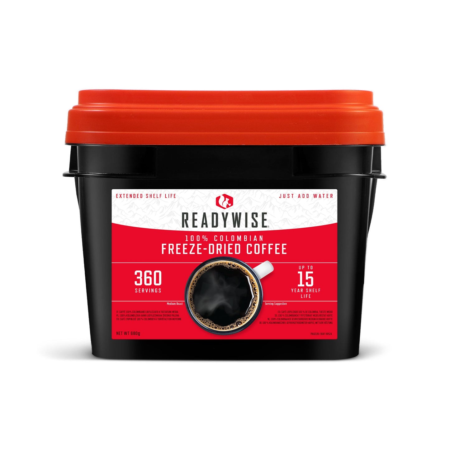ReadyWise, 360 portions, seau à café, durée de conservation jusqu'à 15 ans