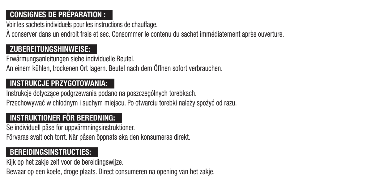 60 portions de petit-déjeuner et d'entrée lyophilisés, DryBag, jusqu'à 25 ans