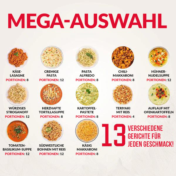 ReadyWise – Seau 120 portions déjeuner & dîner, 13 recettes lyophilisées, jusqu'à 25 ans de conservation, pour 2 personnes