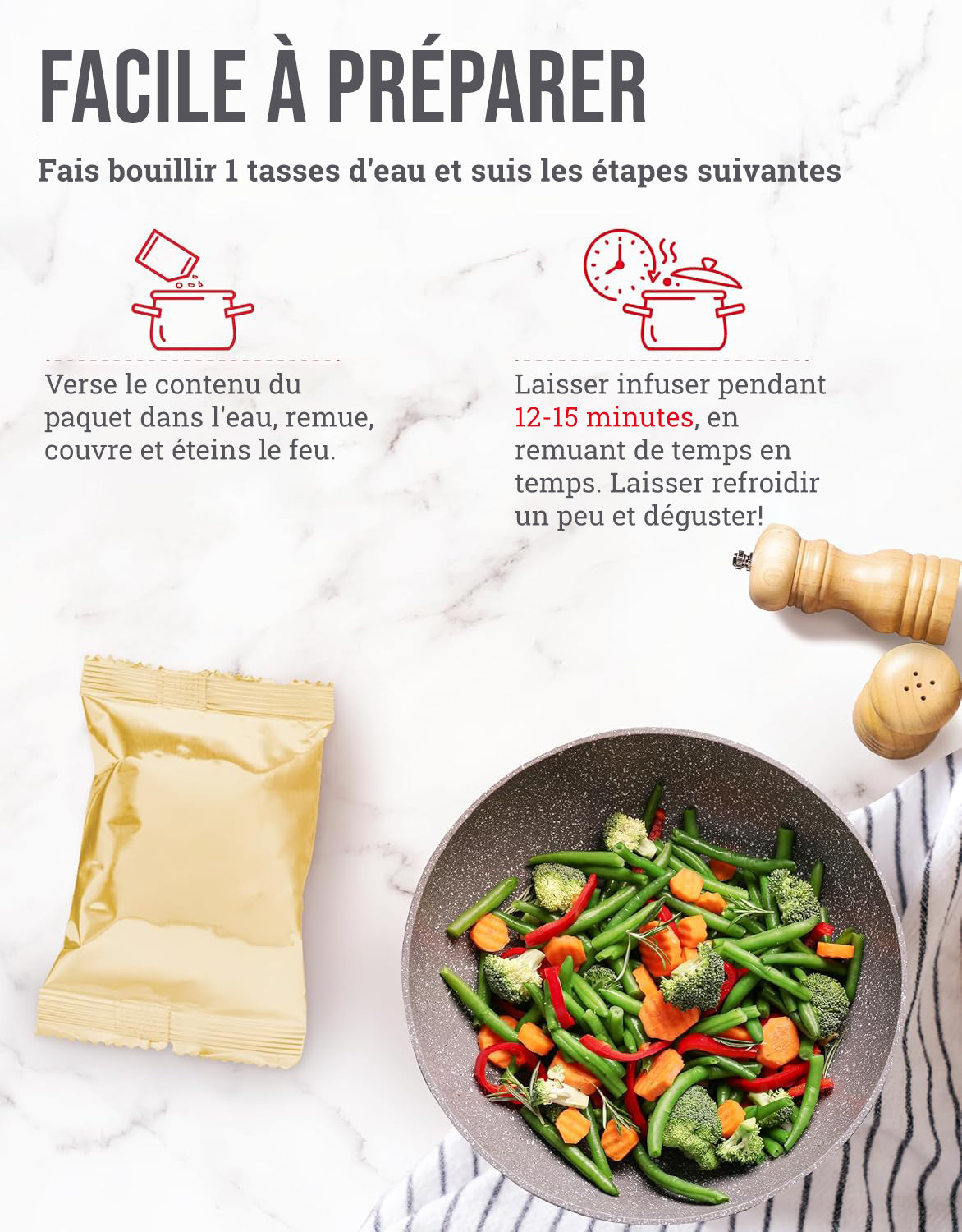 Seau de légumes lyophilisés de 120 portions, jusqu'à 25 ans