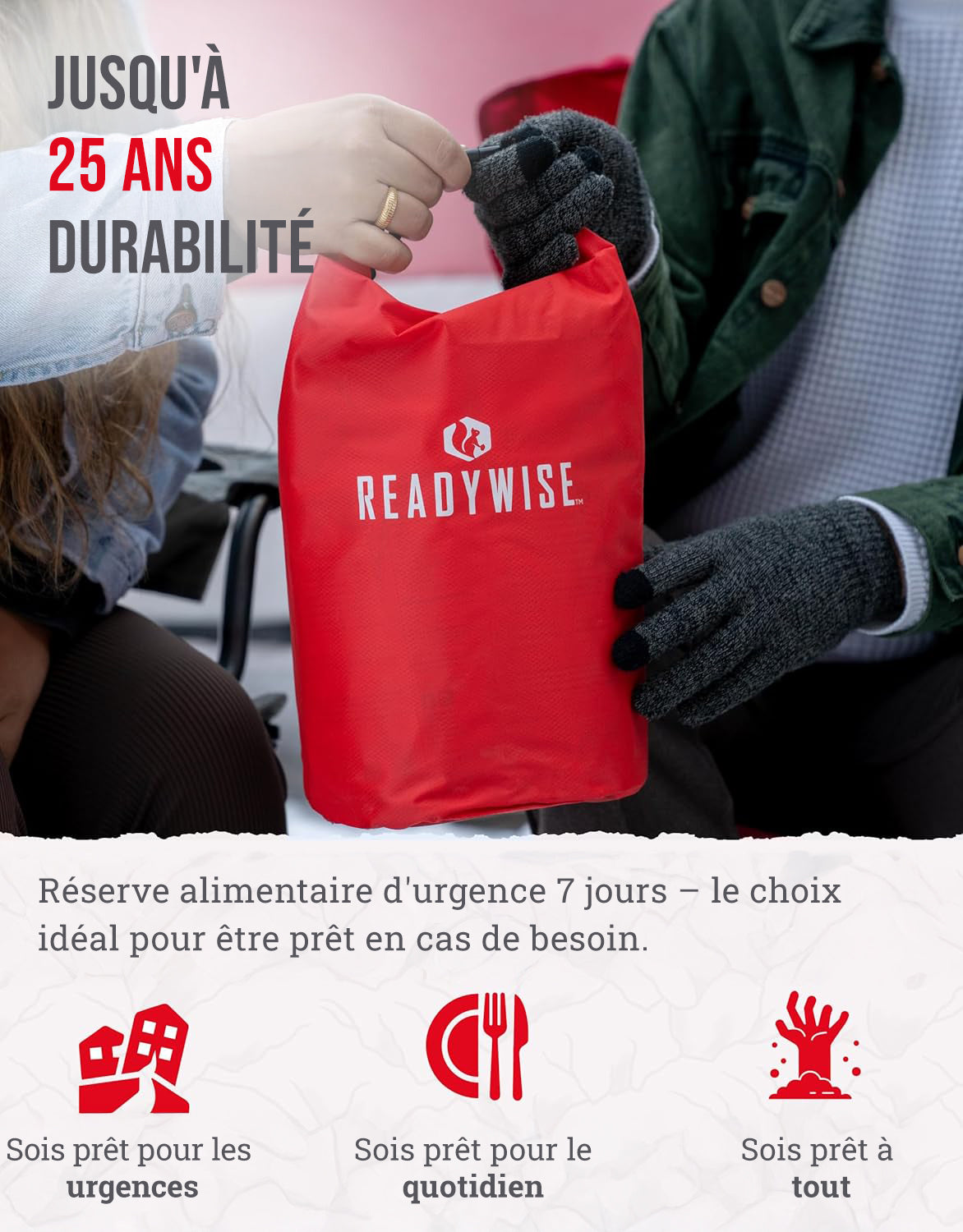 60 portions de petit-déjeuner et d'entrée lyophilisés, DryBag, jusqu'à 25 ans