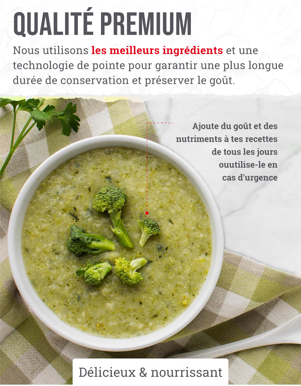 Seau de légumes lyophilisés de 120 portions, jusqu'à 25 ans
