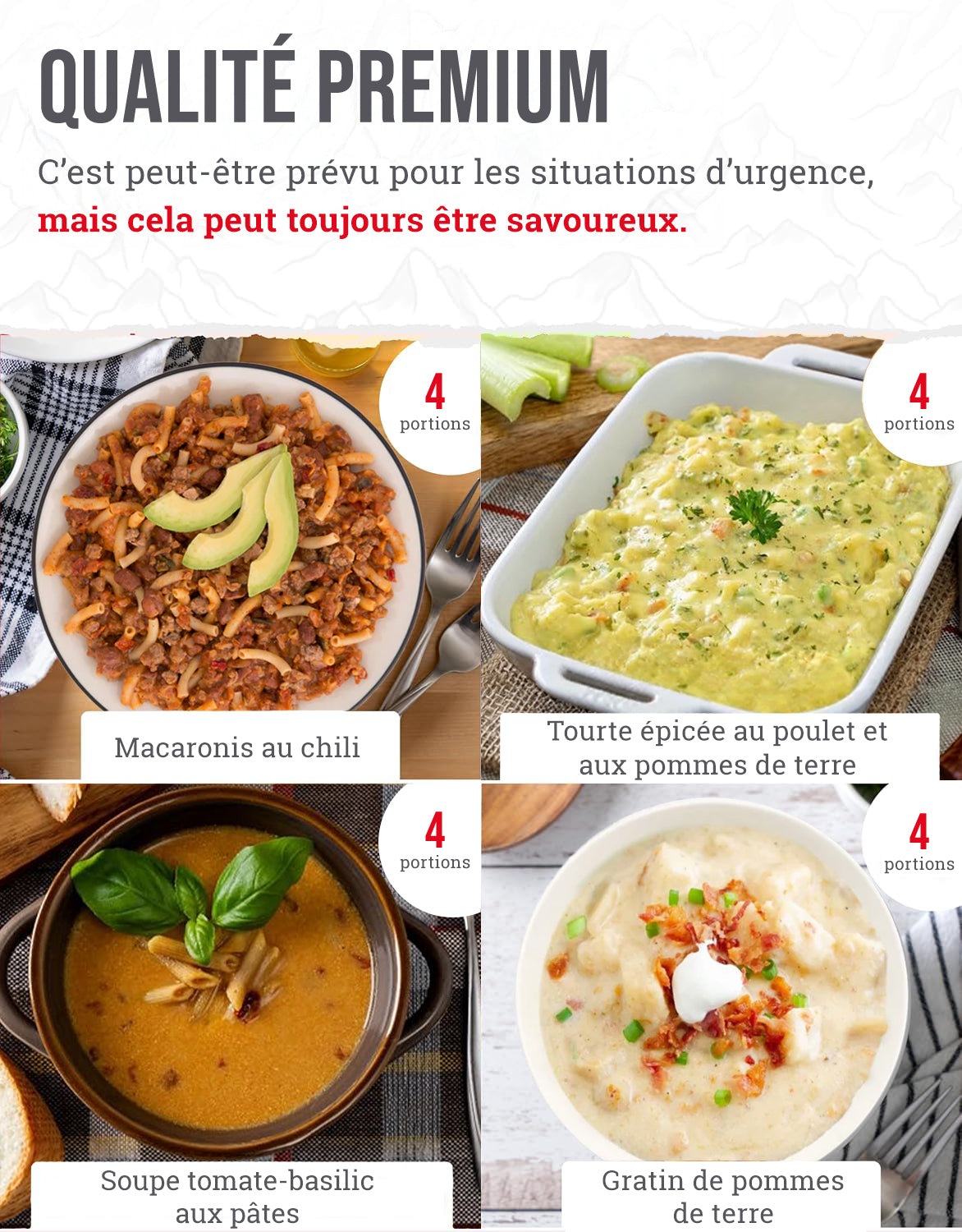 ReadyWise – Seau 60 portions déjeuner & dîner, 13 recettes lyophilisées, jusqu'à 25 ans de conservation