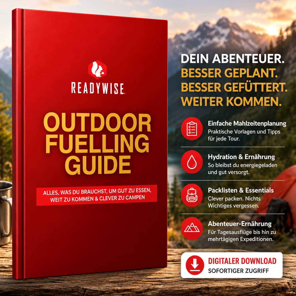 Guide Outdoor Gratuit – Apprenez à planifier vos repas, rester bien hydraté et préparer intelligemment votre équipement pour toutes vos aventures