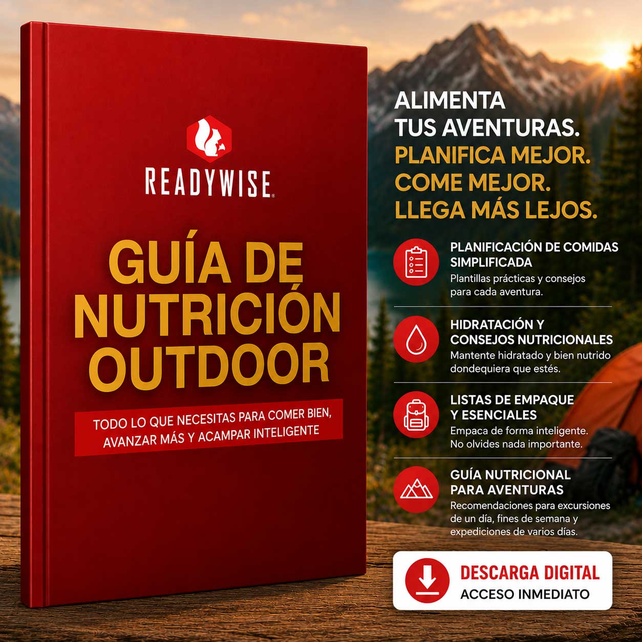 Guide Outdoor Gratuit – Apprenez à planifier vos repas, rester bien hydraté et préparer intelligemment votre équipement pour toutes vos aventures