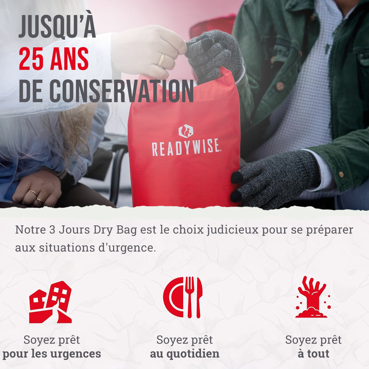 28 portions de petit-déjeuner et d'entrée lyophilisés, DryBag, jusqu'à 25 ans